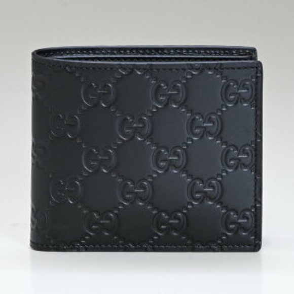 Gucci AVEL Bifold Wallet Guccissima Leather GG Black - Picture 1 of 5
